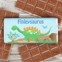 Personalised Dinosaur 100g Milk Chocolate Bar Extra Image 1 Preview